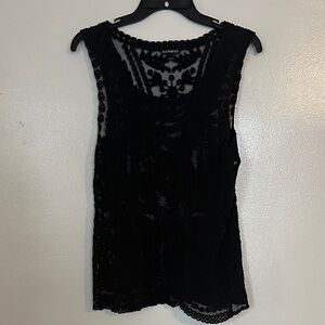 Express Elegant Black Lace Top